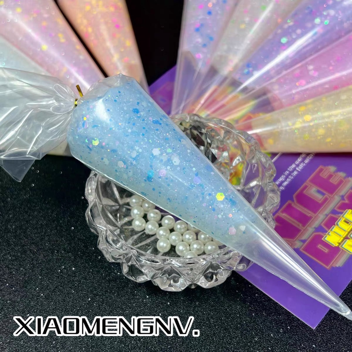 50g 10 colors DIY color sequin transparent crystal cream glue