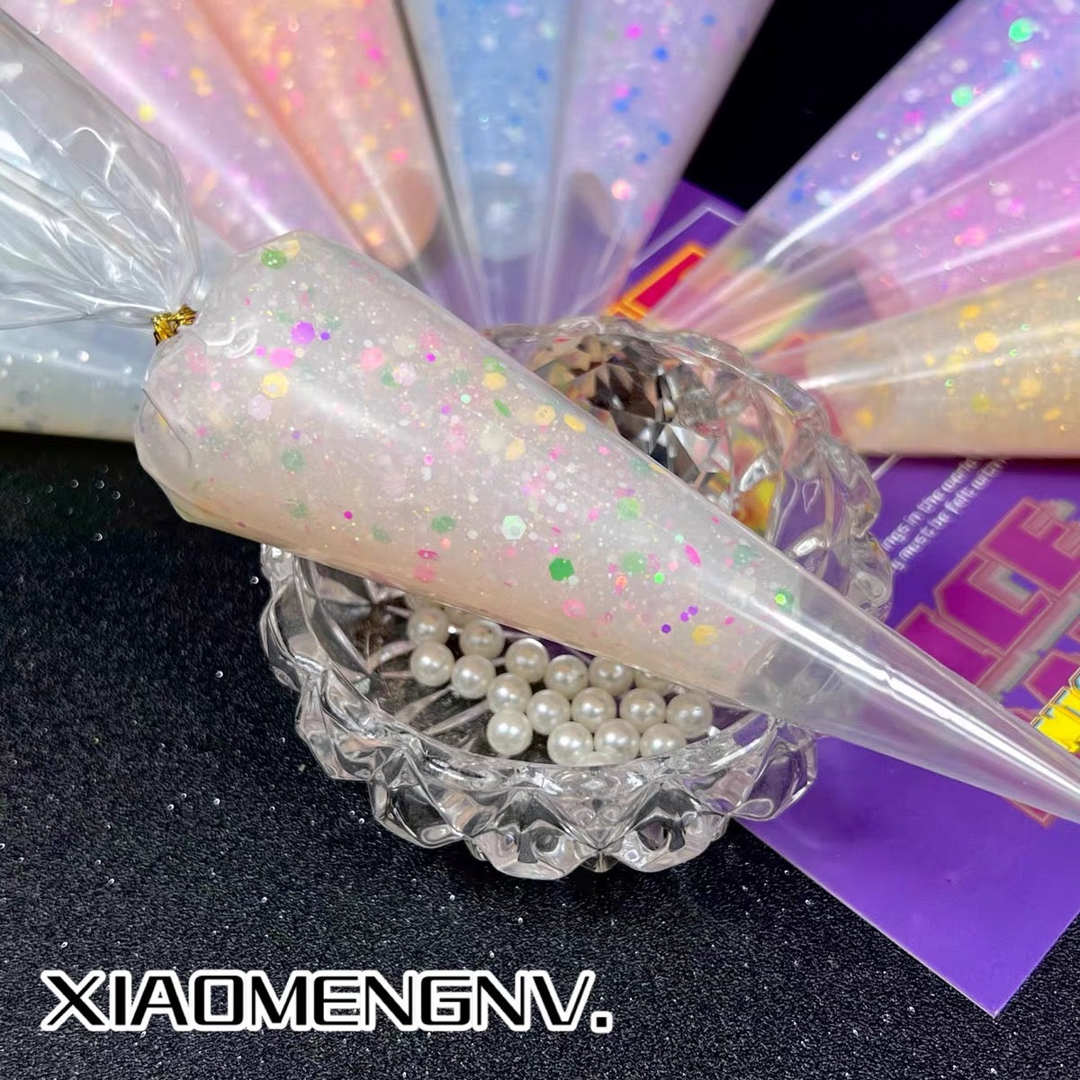 50g 10 colors DIY color sequin transparent crystal cream glue