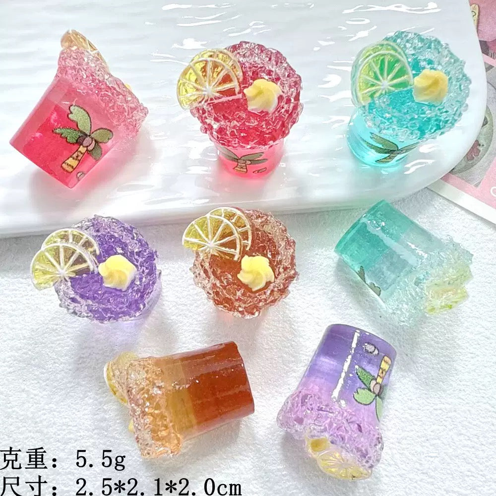 Miniature 3D Lemon Tea Cup Resin Charm Dollhouse Decor & Craft Supply
