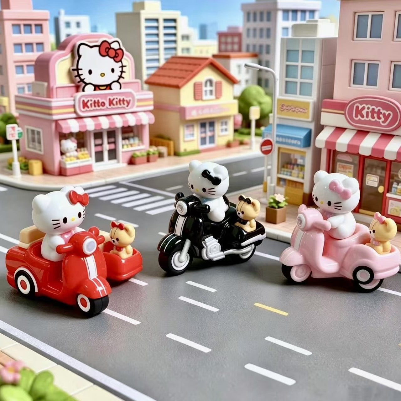 3D Split Resin K T Tricycle Electric Vehicle Mini Decoration Set