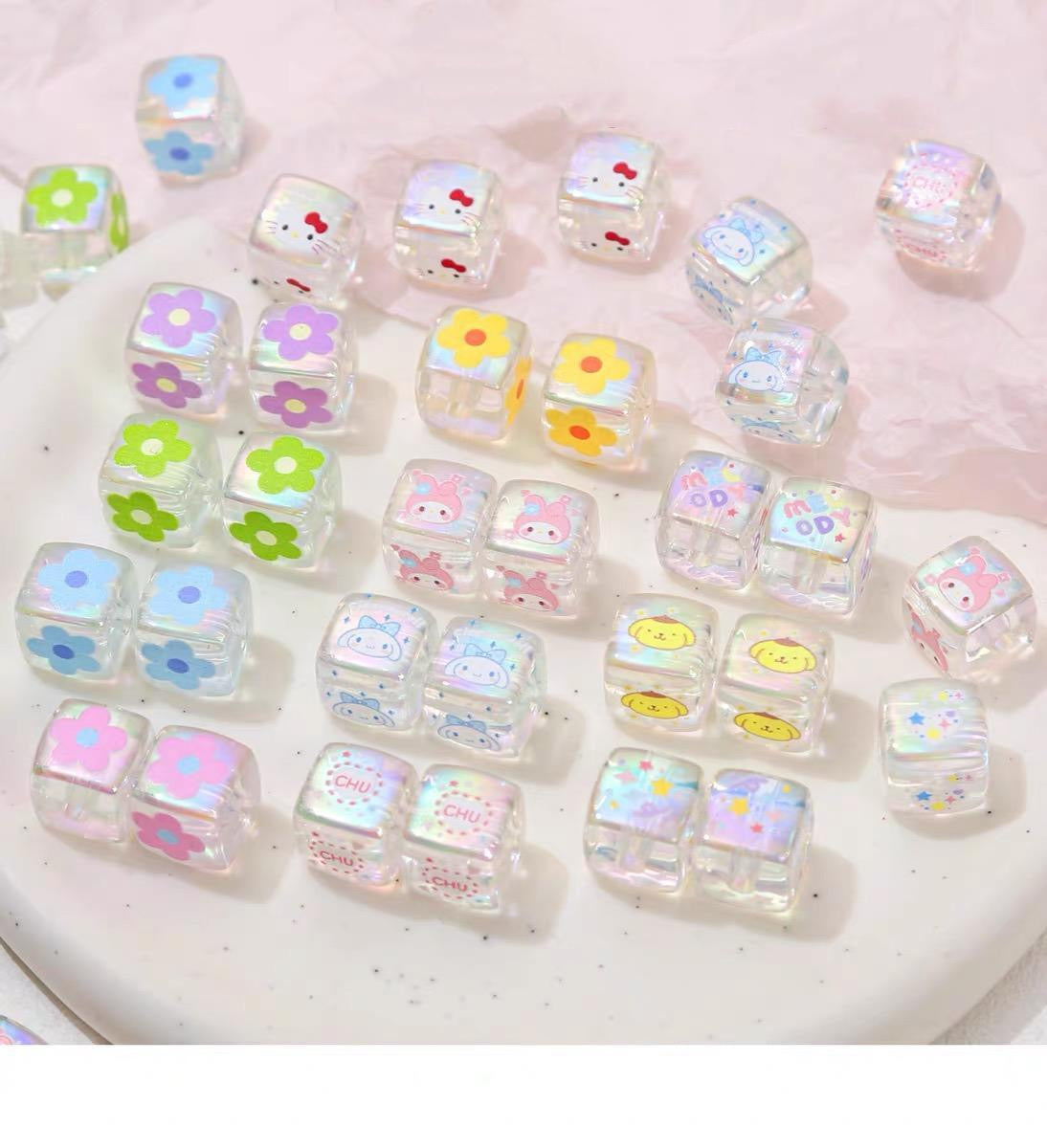 Acrylic relief block bead DIY jewelry accessorie
