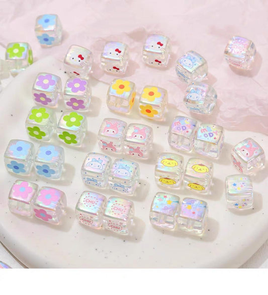 Acrylic relief block bead DIY jewelry accessorie