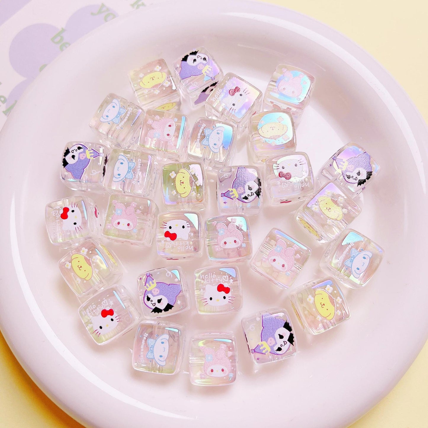Acrylic relief block bead DIY jewelry accessorie