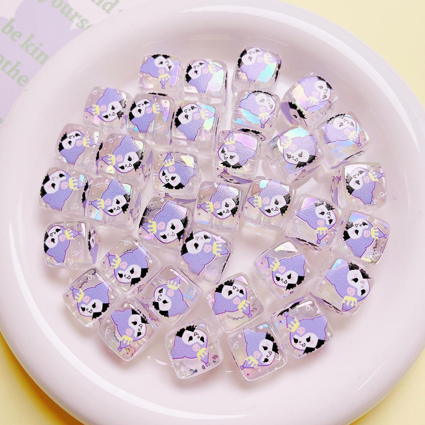 Acrylic relief block bead DIY jewelry accessorie