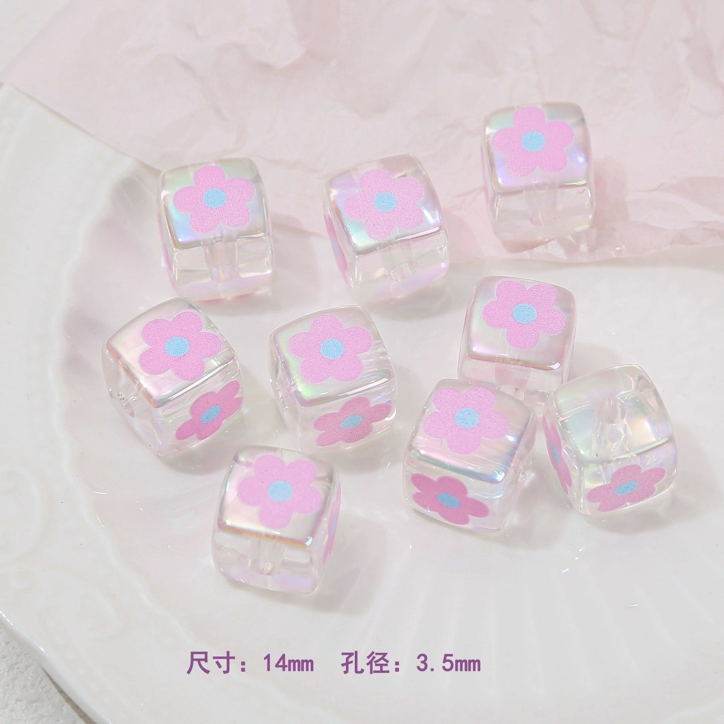 Acrylic relief block bead DIY jewelry accessorie