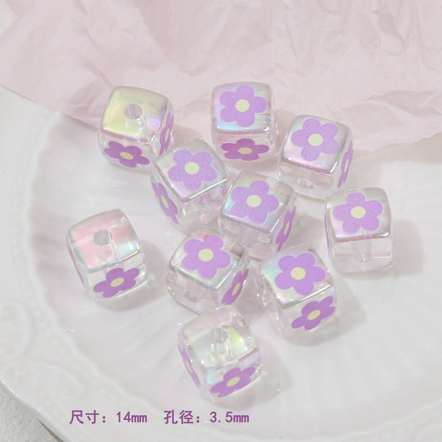 Acrylic relief block bead DIY jewelry accessorie