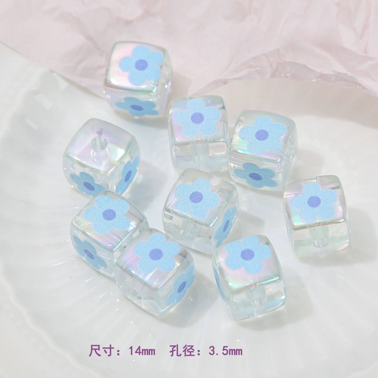 Acrylic relief block bead DIY jewelry accessorie
