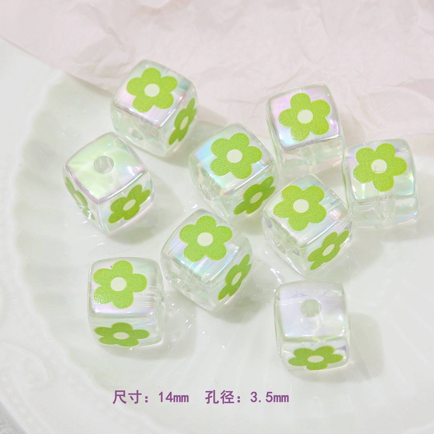 Acrylic relief block bead DIY jewelry accessorie