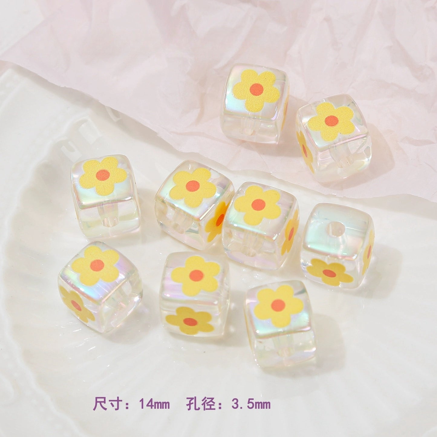 Acrylic relief block bead DIY jewelry accessorie