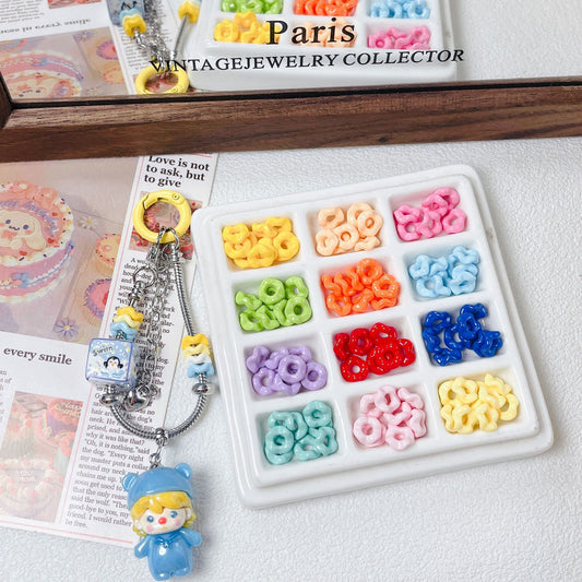 Dopamine paint-coated beaded DIY mobile phone chain pendant accessory component