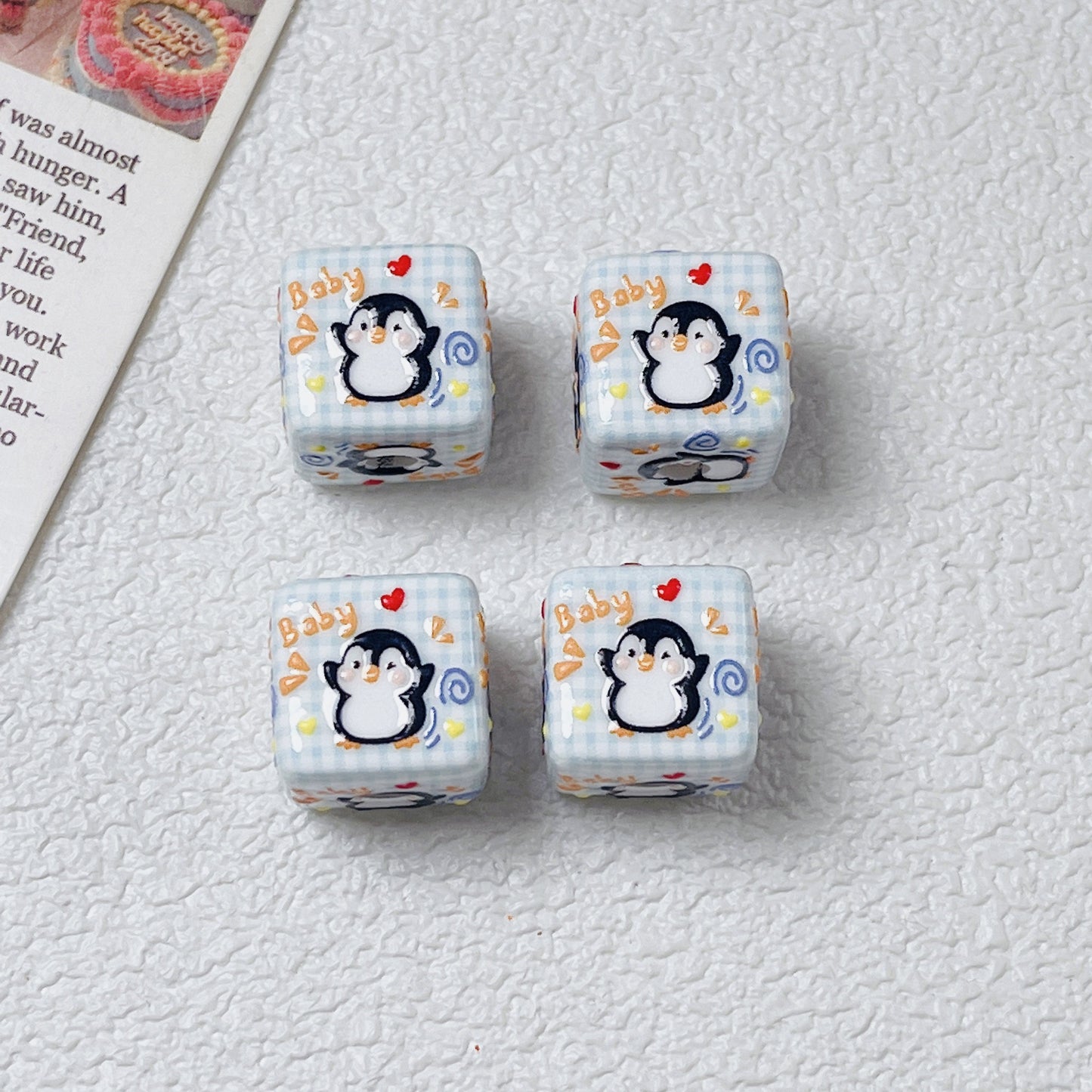 Acrylic relief block bead DIY jewelry accessories