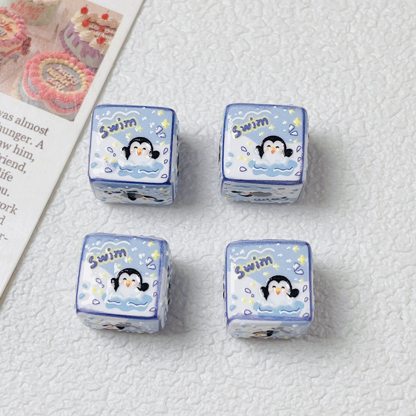 Acrylic relief block bead DIY jewelry accessories