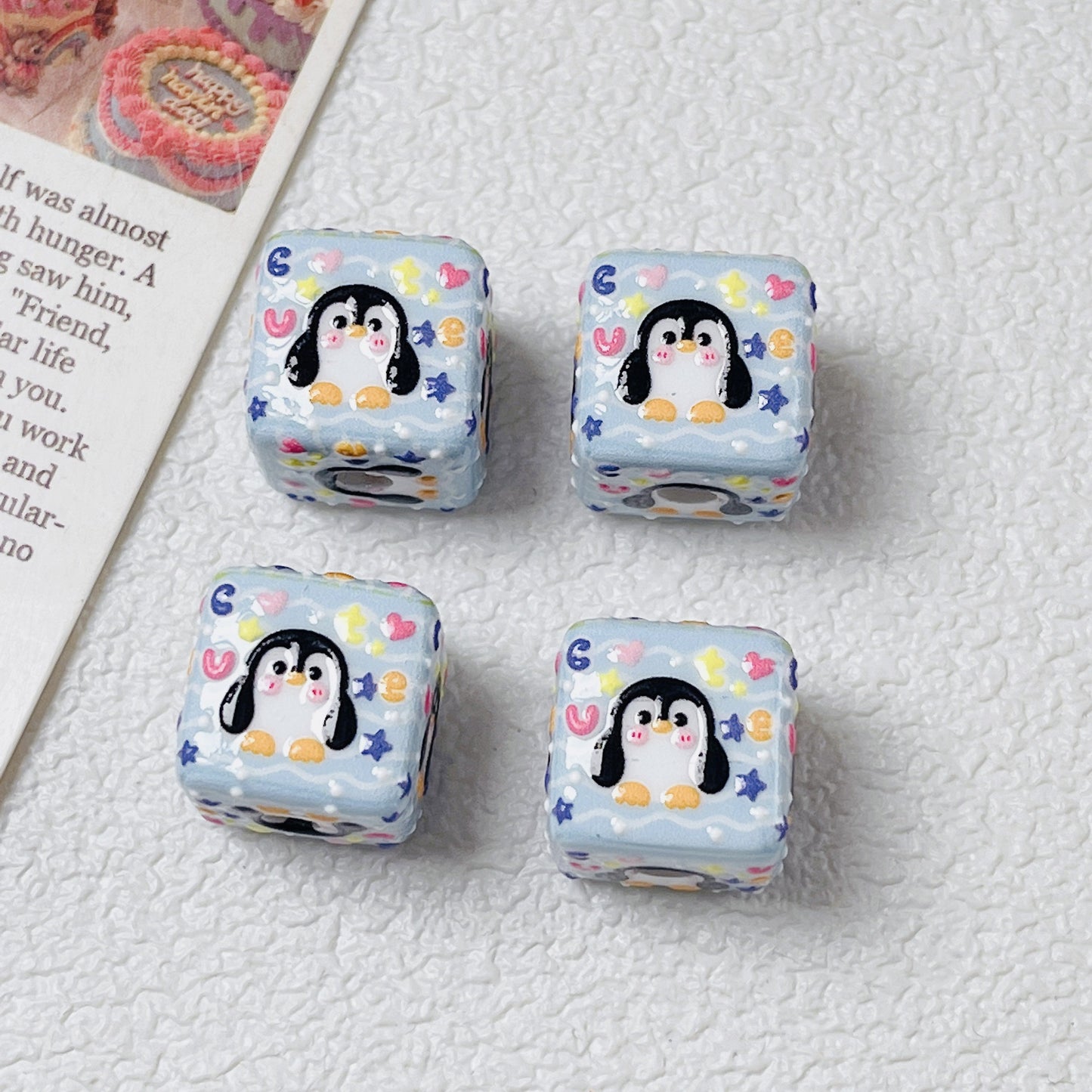 Acrylic relief block bead DIY jewelry accessories