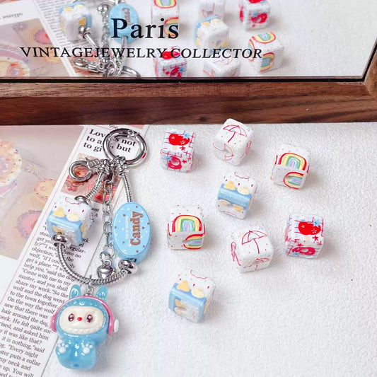 Acrylic relief block bead DIY jewelry accessories
