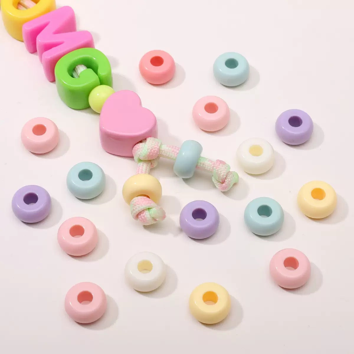 Acrylic Large Hole Beaded DIY Phone Chain Keychain Pendant Accessory