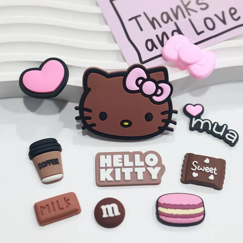 Brown flat KT cat soft rubber accessory