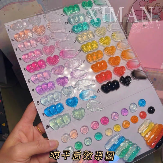 50g 18-color jelly transparent fine glitter DIY cream glue craft material adhesive