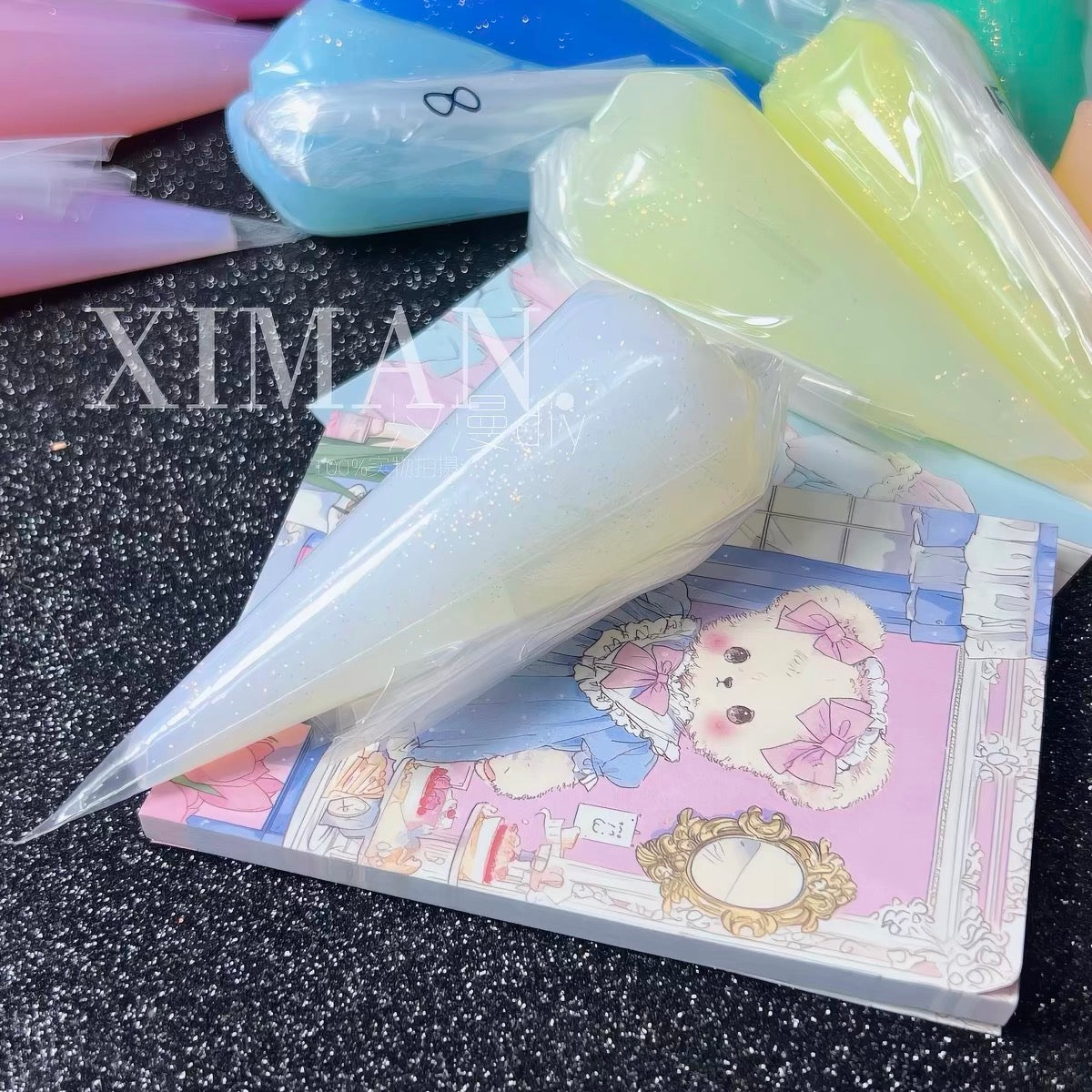 50g 18-color jelly transparent fine glitter DIY cream glue craft material adhesive