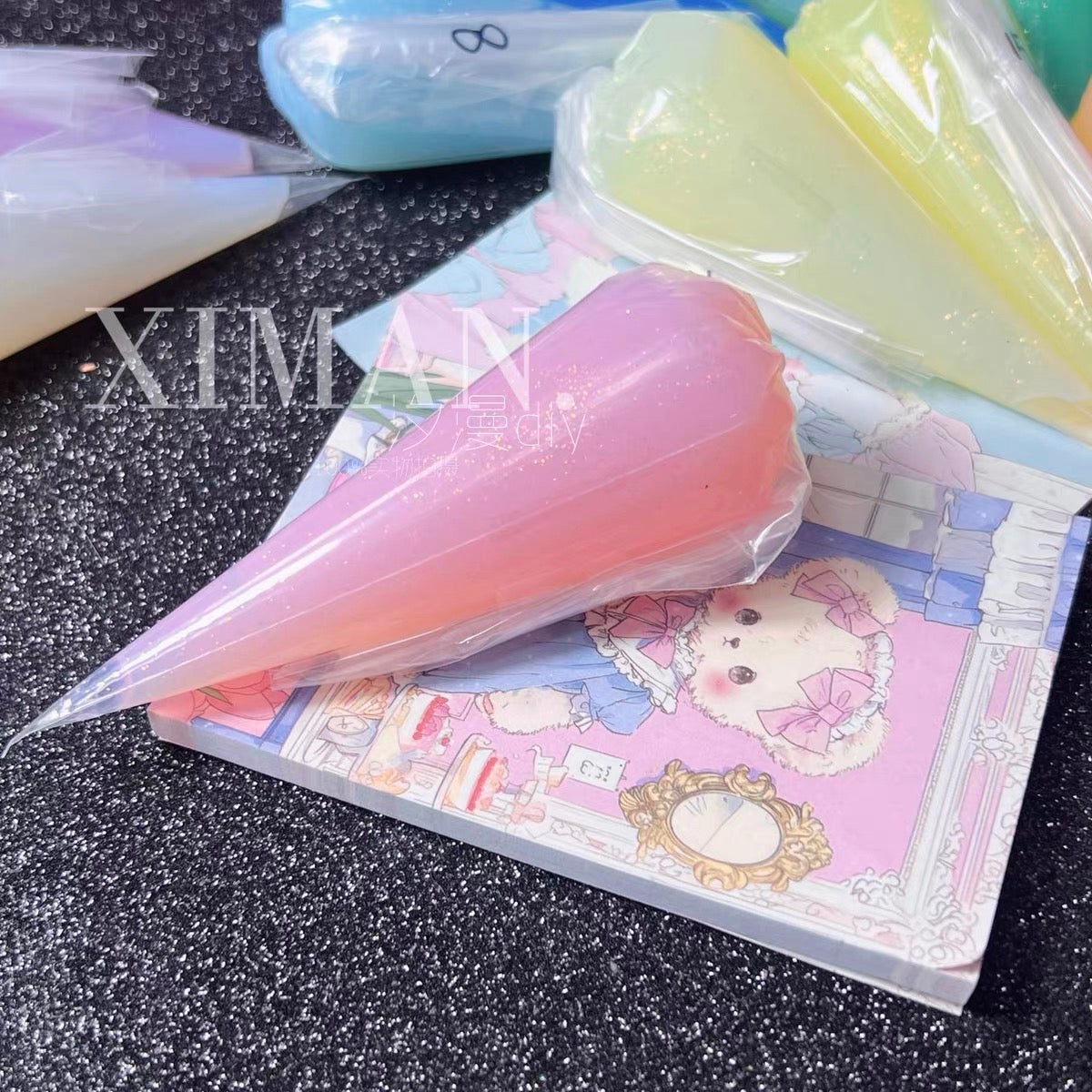 50g 18-color jelly transparent fine glitter DIY cream glue craft material adhesive