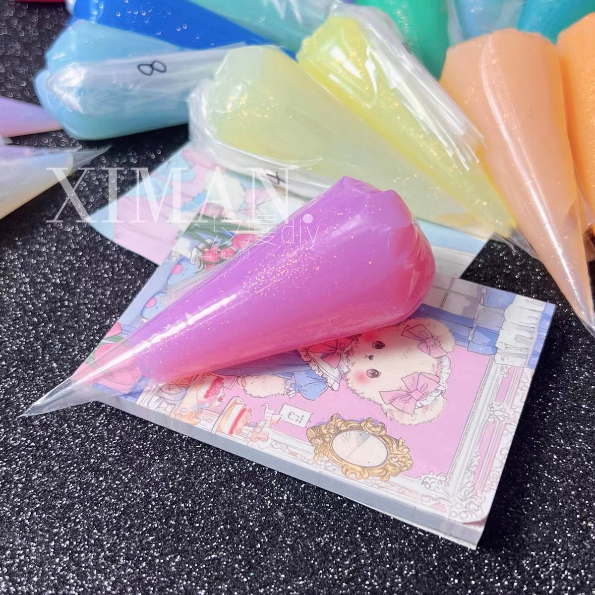 50g 18-color jelly transparent fine glitter DIY cream glue craft material adhesive