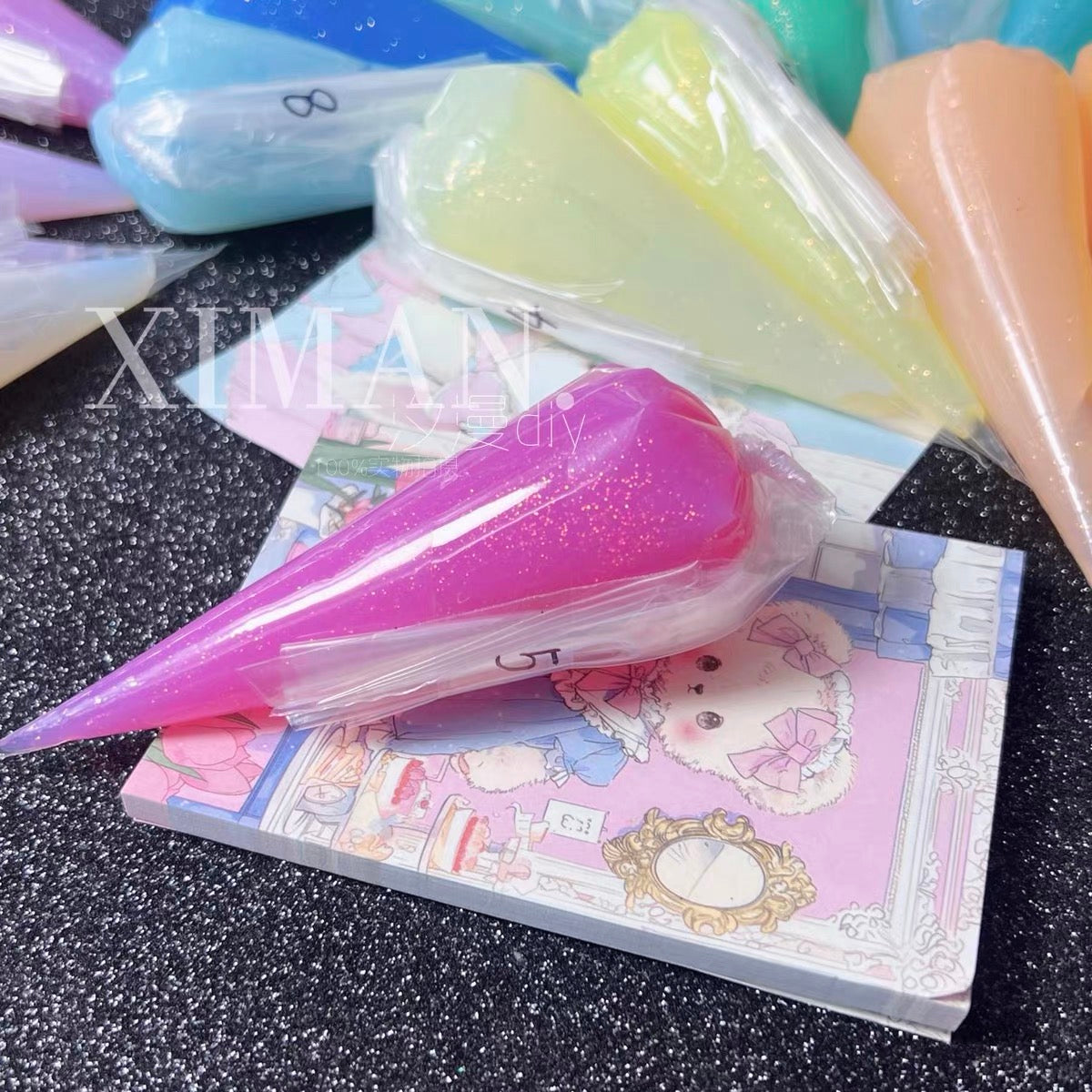50g 18-color jelly transparent fine glitter DIY cream glue craft material adhesive