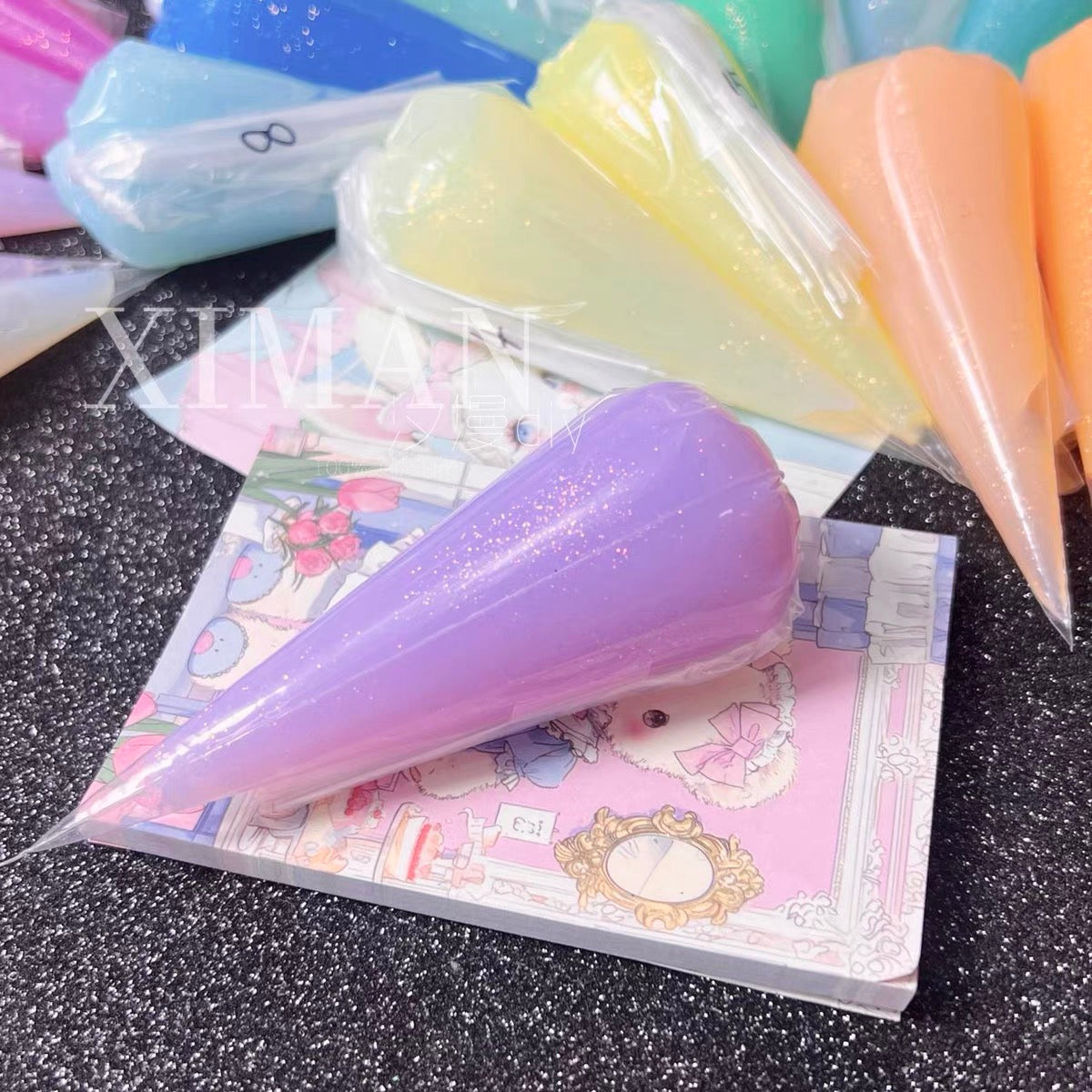 50g 18-color jelly transparent fine glitter DIY cream glue craft material adhesive