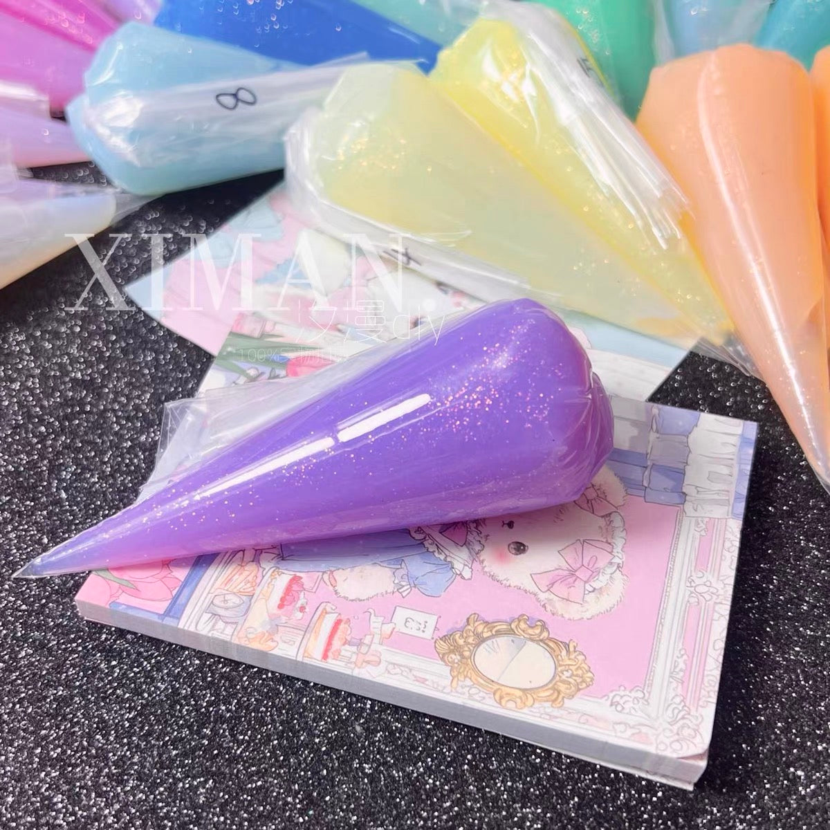 50g 18-color jelly transparent fine glitter DIY cream glue craft material adhesive