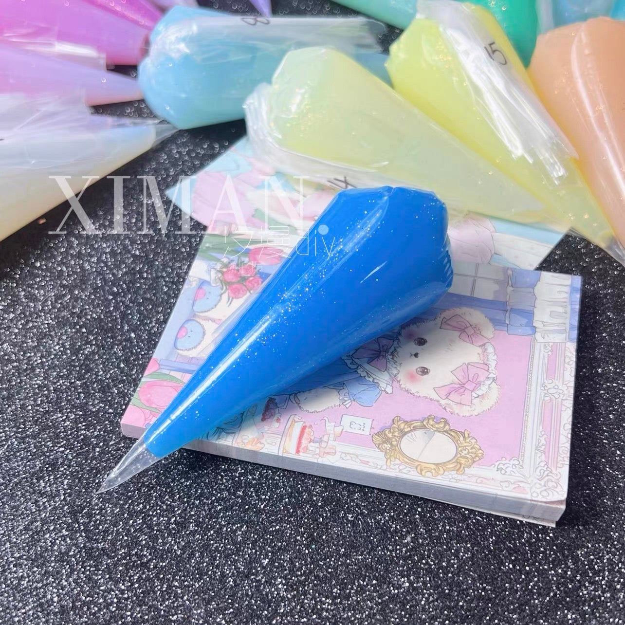 50g 18-color jelly transparent fine glitter DIY cream glue craft material adhesive