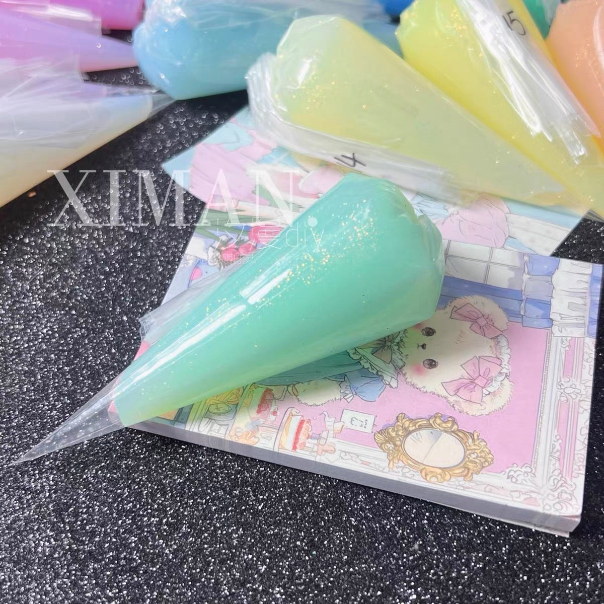 50g 18-color jelly transparent fine glitter DIY cream glue craft material adhesive