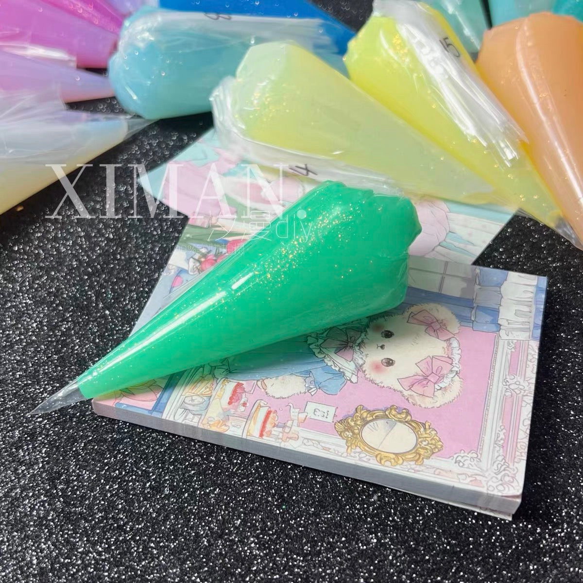 50g 18-color jelly transparent fine glitter DIY cream glue craft material adhesive