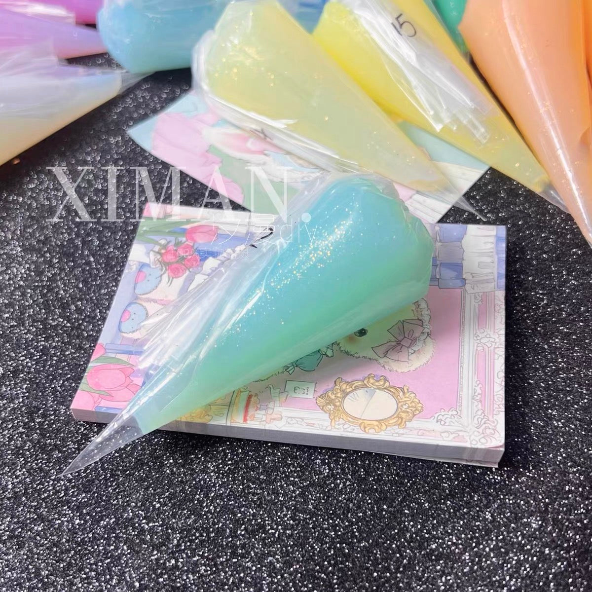 50g 18-color jelly transparent fine glitter DIY cream glue craft material adhesive