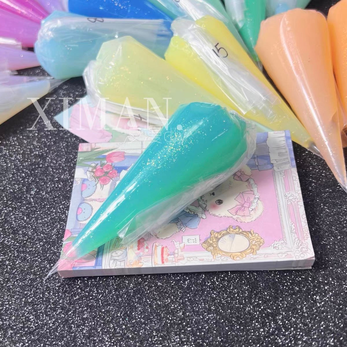 50g 18-color jelly transparent fine glitter DIY cream glue craft material adhesive