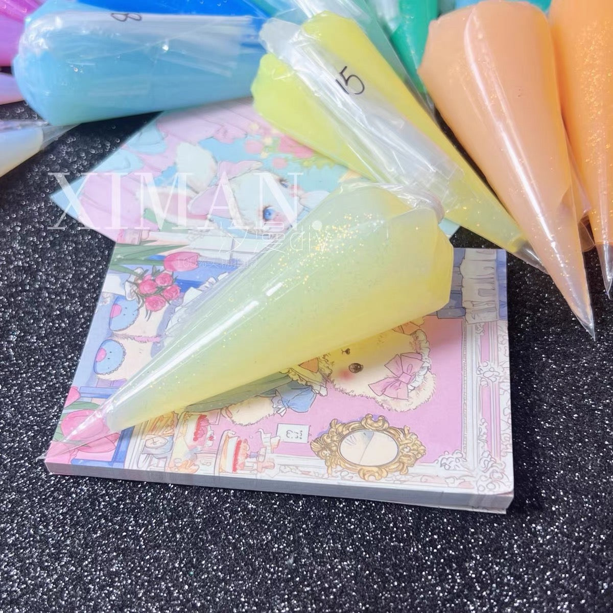 50g 18-color jelly transparent fine glitter DIY cream glue craft material adhesive