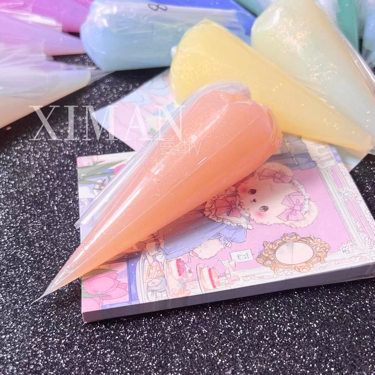 50g 18-color jelly transparent fine glitter DIY cream glue craft material adhesive
