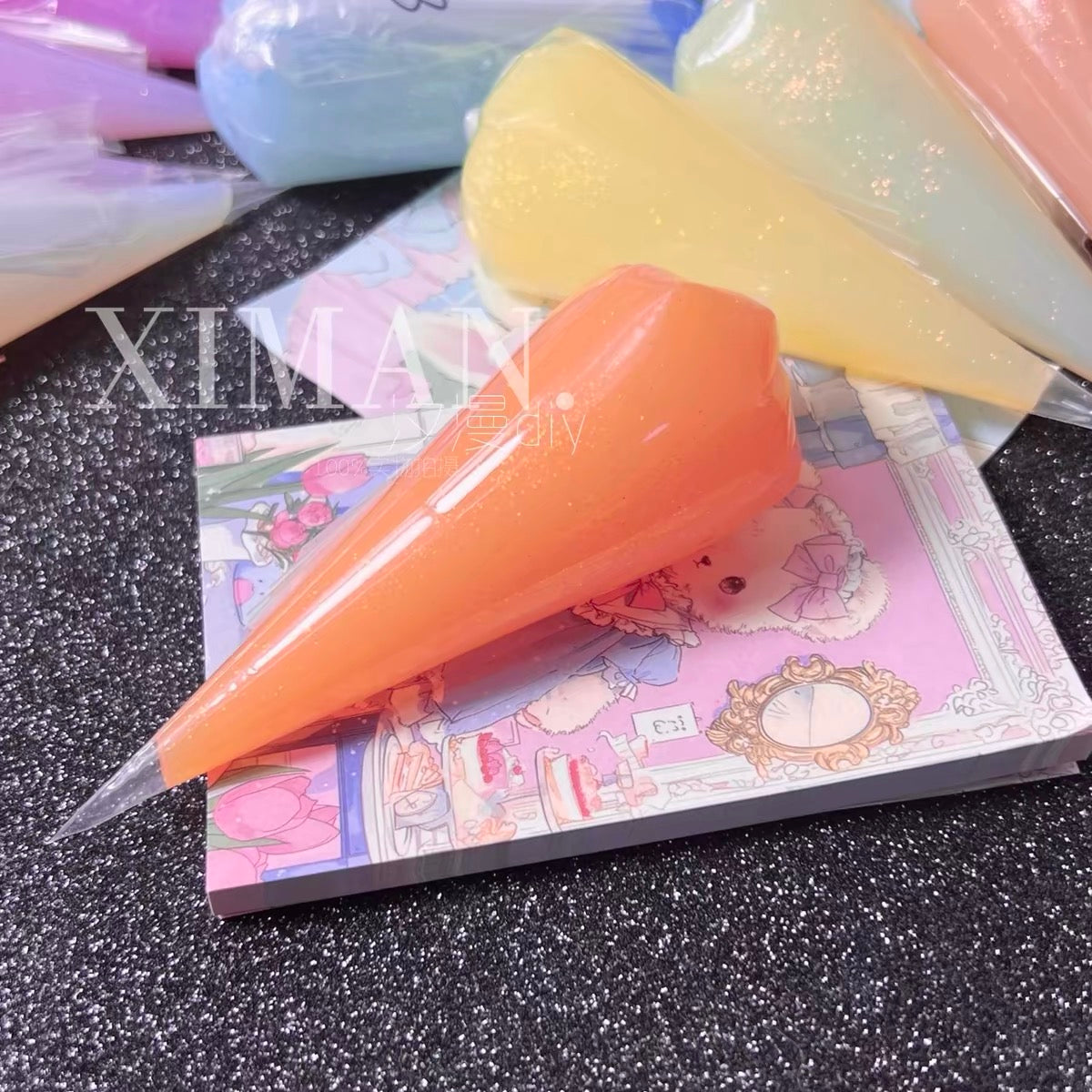50g 18-color jelly transparent fine glitter DIY cream glue craft material adhesive