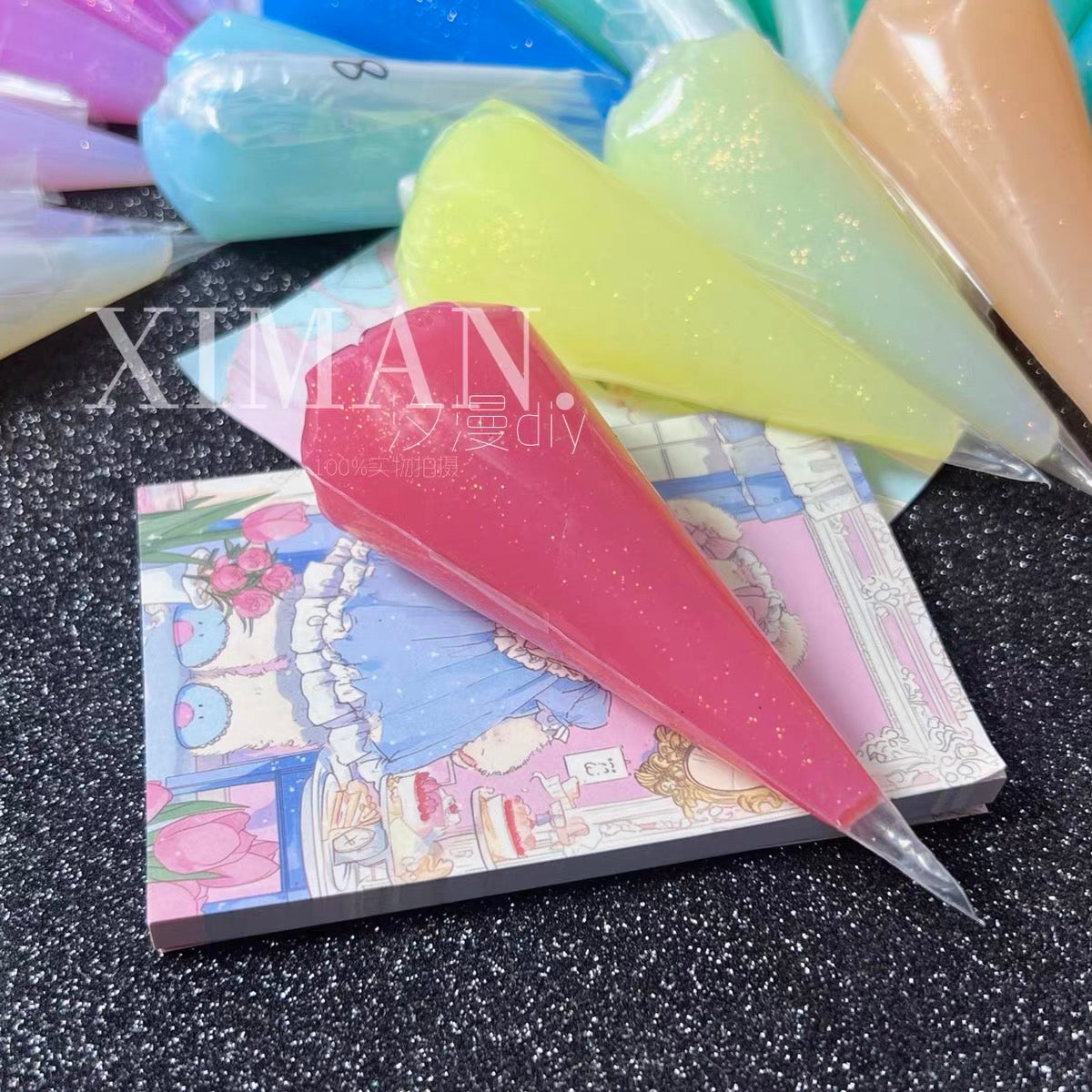 50g 18-color jelly transparent fine glitter DIY cream glue craft material adhesive