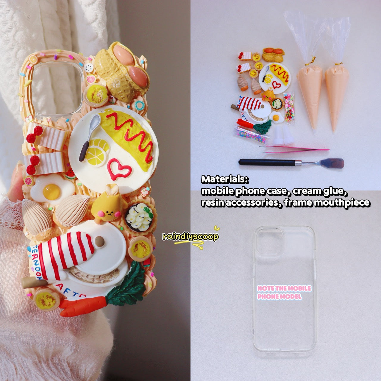DIY Cream Glue Phone Case Kit Full Se