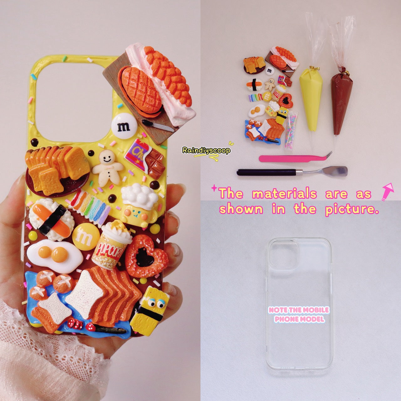 DIY Cream Glue Phone Case Kit Full Se