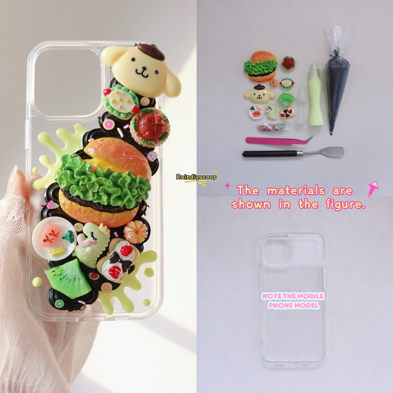 DIY Cream Glue Phone Case Kit Full Se