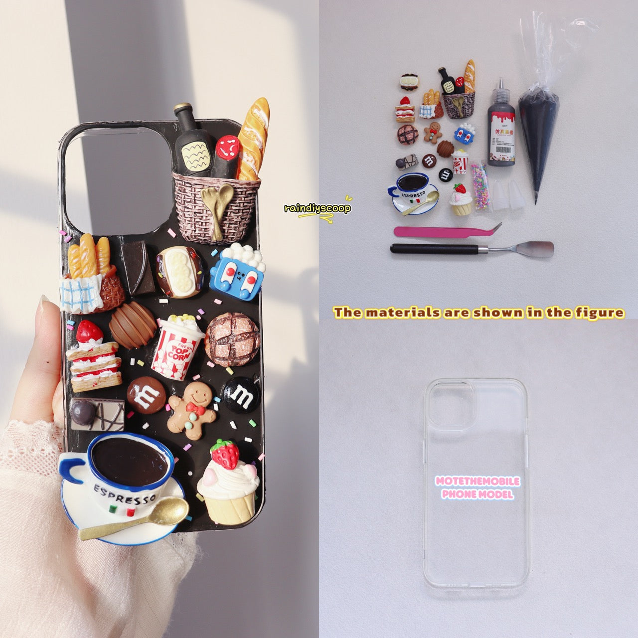 DIY Cream Glue Phone Case Kit Full Se