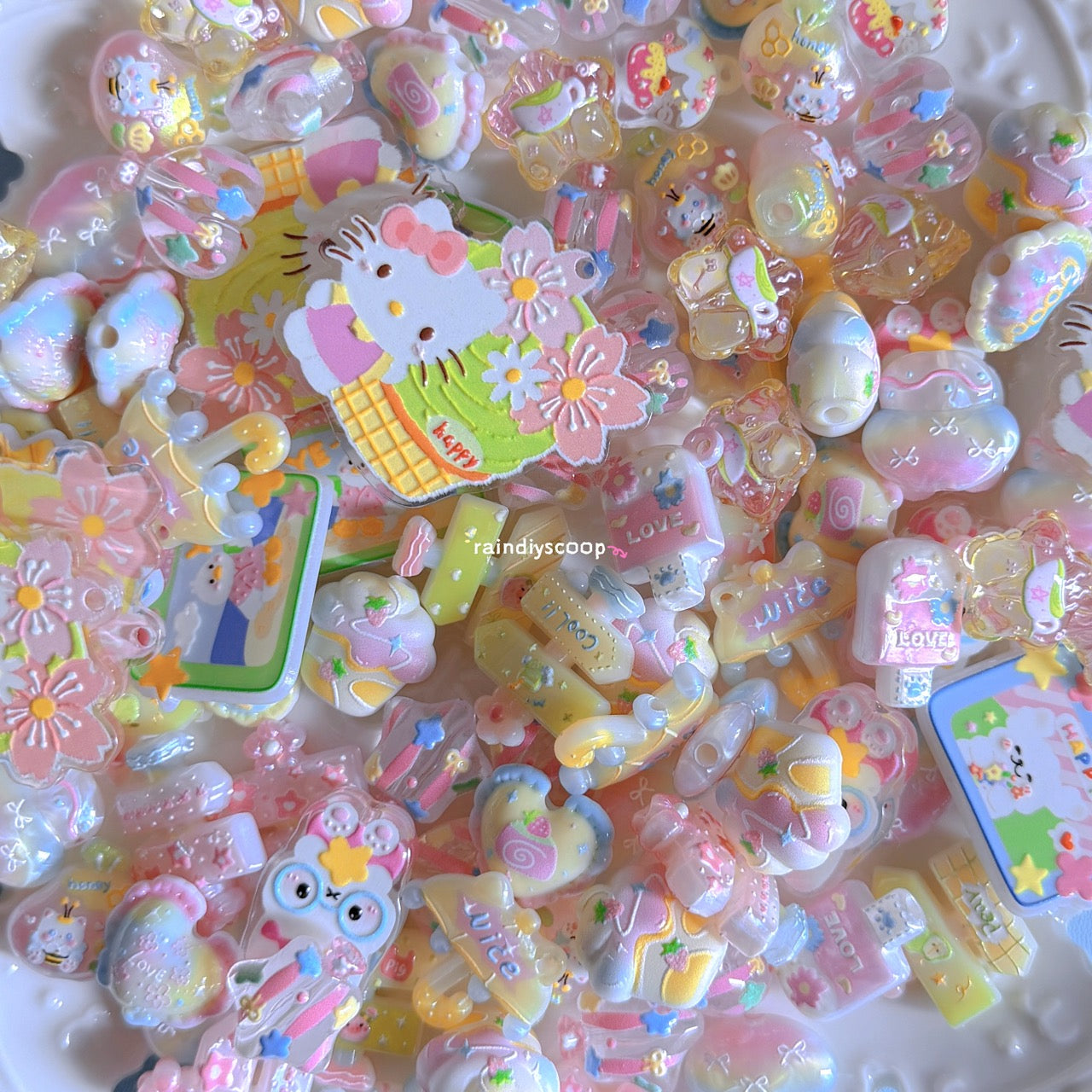 Acrylic relief beads (multiple colors)