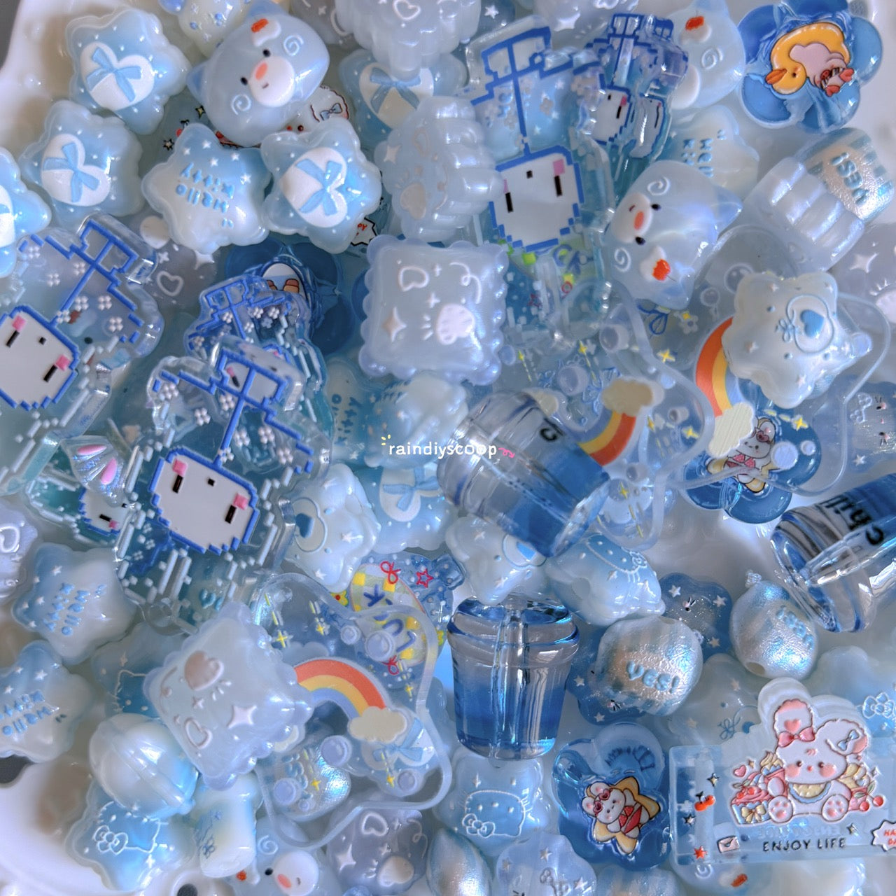 Acrylic relief beads (multiple colors)