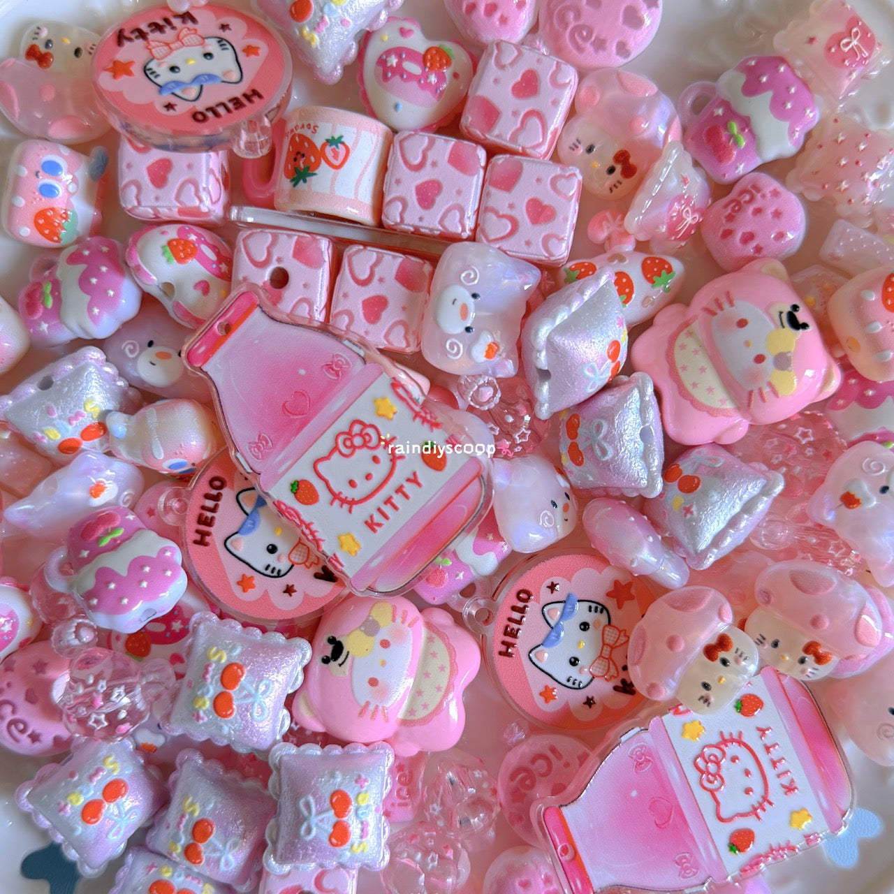 Acrylic relief beads (multiple colors)