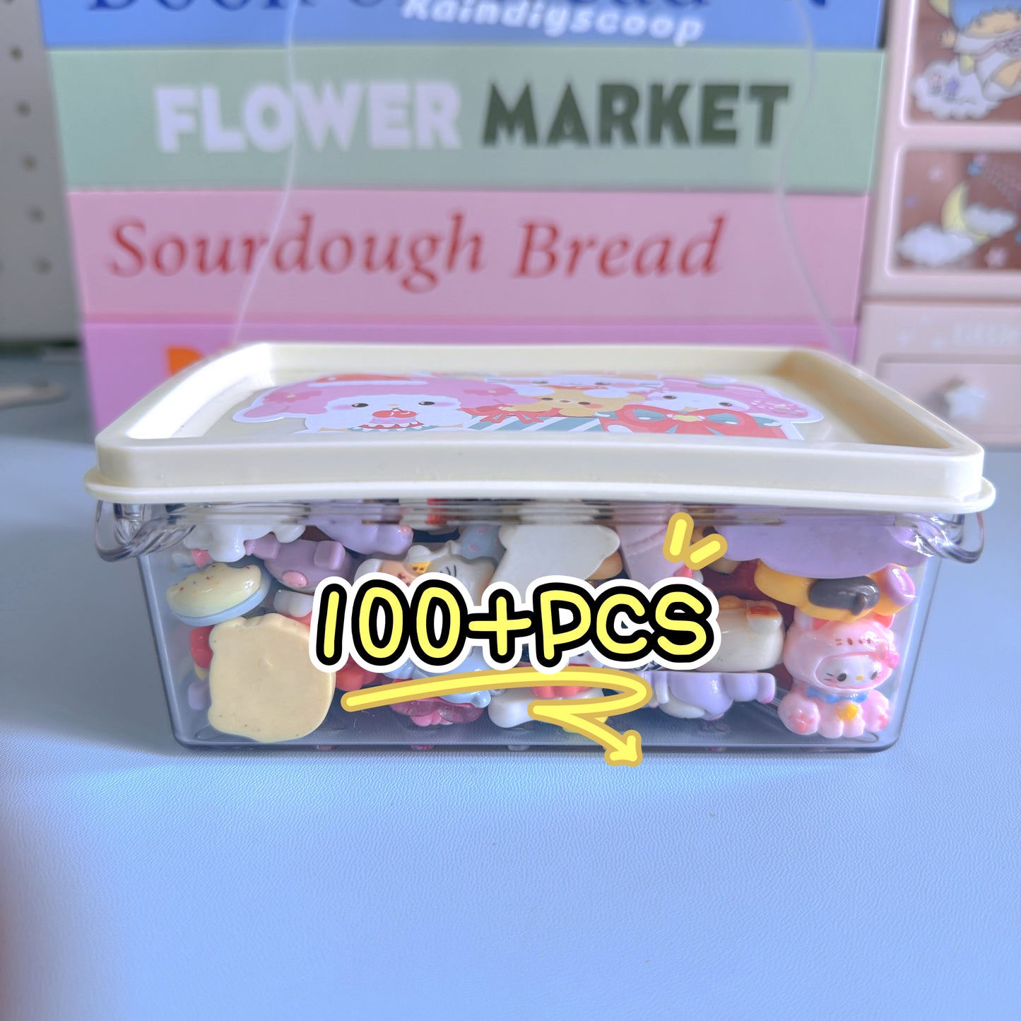 Whole box cartoon resin charms, approx 100 pieces, limited-time special price!