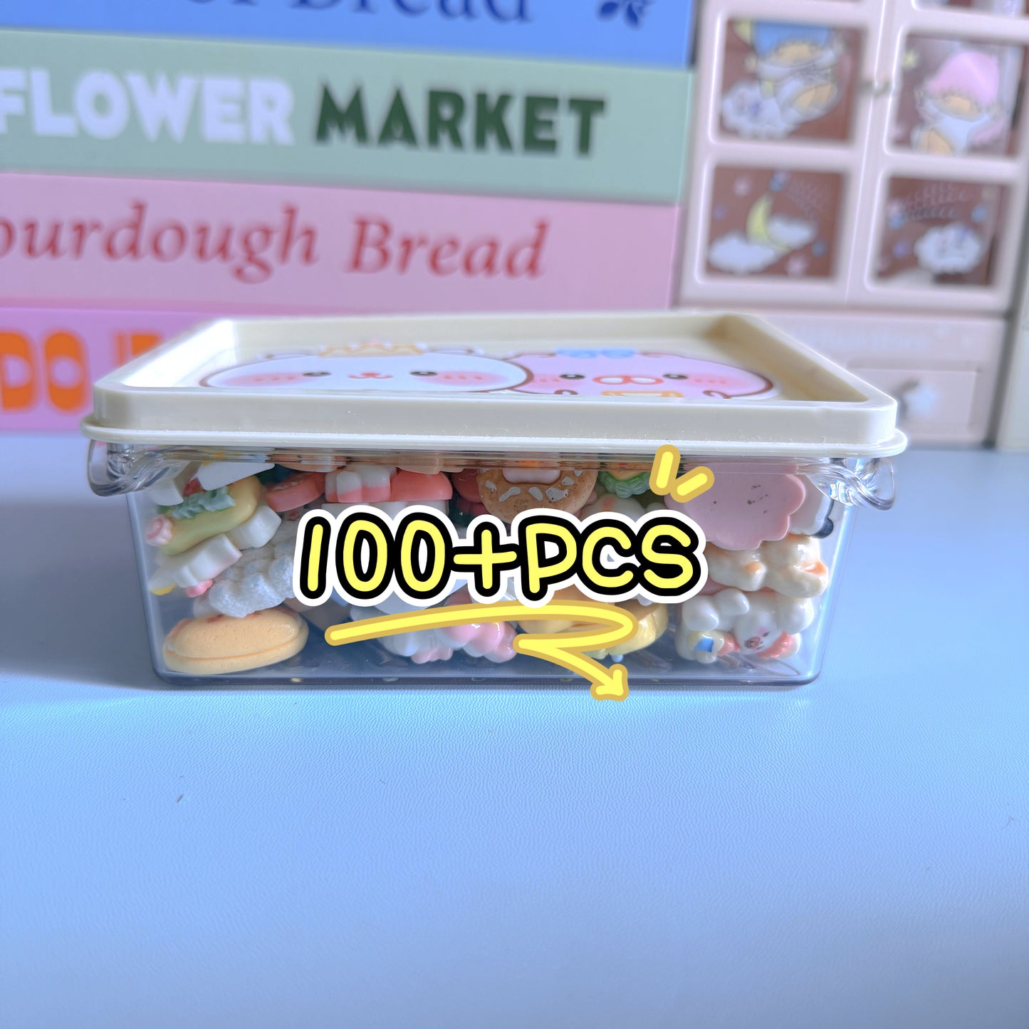 Whole box cartoon resin charms, approx 100 pieces, limited-time special price!