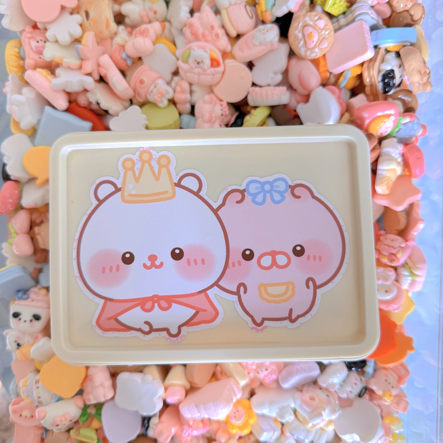Whole box cartoon resin charms, approx 100 pieces, limited-time special price!