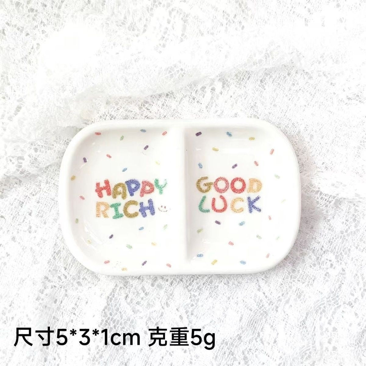 Cute cartoon double-grid dinner plate food and play dinner plate