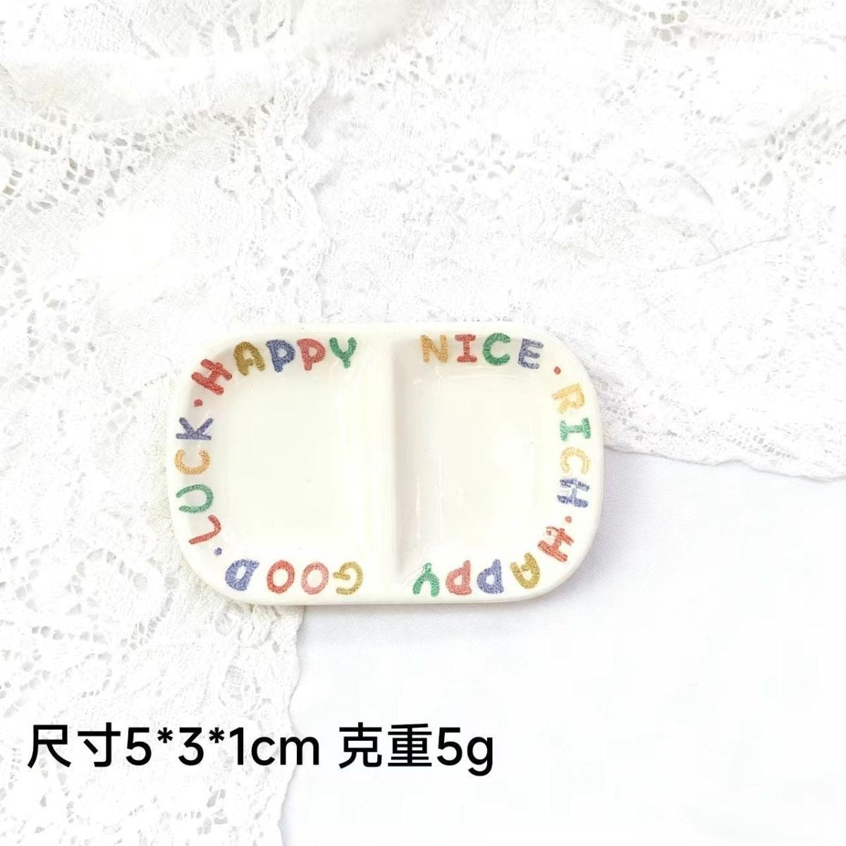 Cute cartoon double-grid dinner plate food and play dinner plate