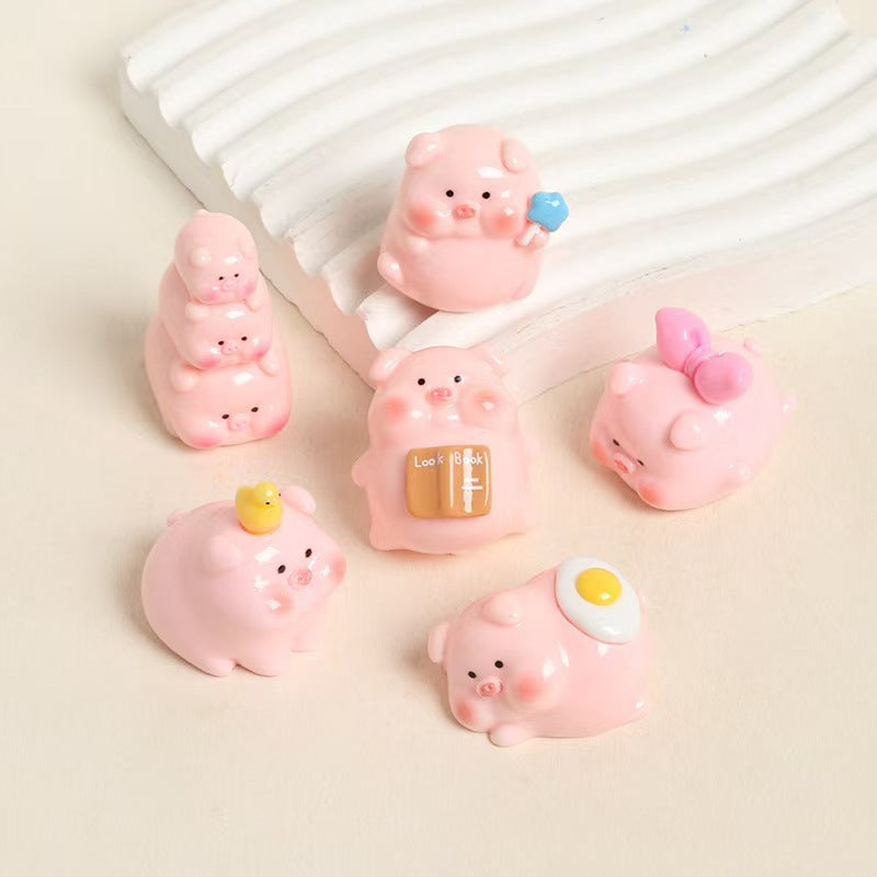 Solid-color stacked little pigs (6 styles)