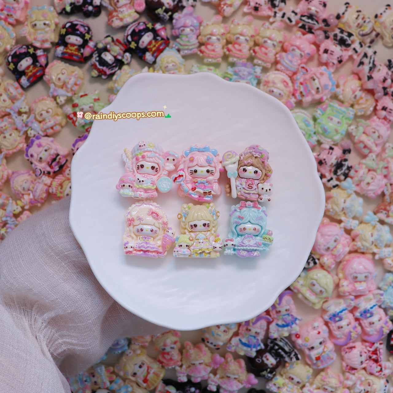 Mixed style cute resin cartoon DIY decorative accessories